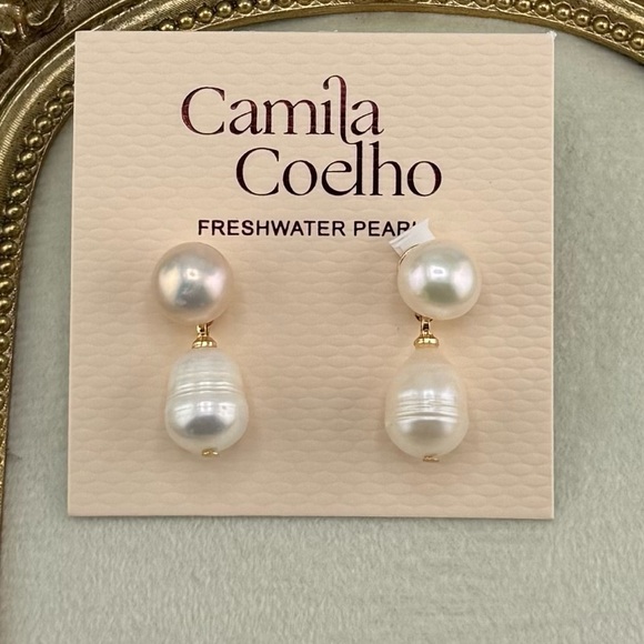 Camila Coelho Freshwater Pearl Drop Earrings - Picture 6 of 6